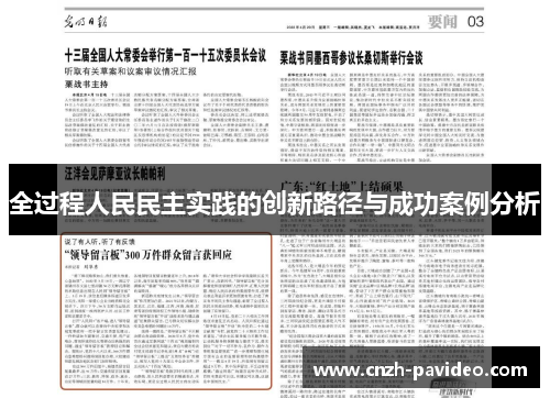全过程人民民主实践的创新路径与成功案例分析